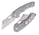 Bestech Knives Skirmish Linerlock Folding Knife 3.25" Damascus Steel Modified Cleaver Blade White / Black Damascus G10 Handle L07A -Bestech Knives - Survivor Hand Precision Knives & Outdoor Gear Store