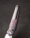 Bestech Knives Mothus Bar Lock Folding Knife 3.5" Bohler M390 Steel Blade Pink And Silver Titanium Handle T2206D -Bestech Knives - Survivor Hand Precision Knives & Outdoor Gear Store