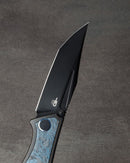 Bestech Knives Togatta Frame Folding Knife 3.75" Bohler M390 Steel Tanto Blade Black Titanium / Carbon Fiber Inlay Handle T2102H -Bestech Knives - Survivor Hand Precision Knives & Outdoor Gear Store