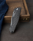Bestech Knives Keen II Framelock Folding Knife 4.13" S35VN Steel Clip Point Blade Carbon Fiber / Titanium Back Handle T2301B -Bestech Knives - Survivor Hand Precision Knives & Outdoor Gear Store
