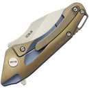 Bestech Knives Goblin Framelock Folding Knife 2.25" CPM S35VN Steel Extended Tang Blade Blue And Gold Anodized Titanium Handle T1711B -Bestech Knives - Survivor Hand Precision Knives & Outdoor Gear Store