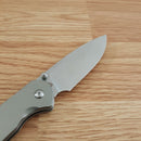 CJRB Pyrite Button Lock Folding Knife 3.13" AR-RPM9 Steel Blade Satin Finish Titanium Handle 1925TI -CJRB - Survivor Hand Precision Knives & Outdoor Gear Store