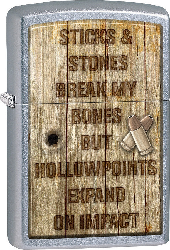 Zippo Lighter Sticks And Stones Windproof Refillable Street Chrome Made In  USA 15231