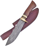 Frost Cutlery Dancer Bowie Fixed Knife 7" Damascus Steel Blade Walnut Handle W613WWD -Frost Cutlery - Survivor Hand Precision Knives & Outdoor Gear Store
