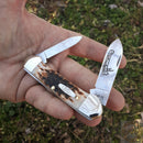 Case XX Cutlery Canoe Pocket Knife Carbon Steel Blades Amber Jigged Bone Handle 00263 -Case Cutlery - Survivor Hand Precision Knives & Outdoor Gear Store
