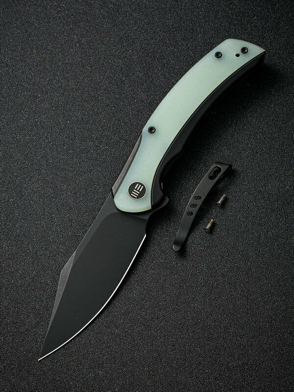 WE Knives Snick Gray Stonewashed 20CV Black G10 Inlaid Nested Frame Lock  Flipper Knife For Sale