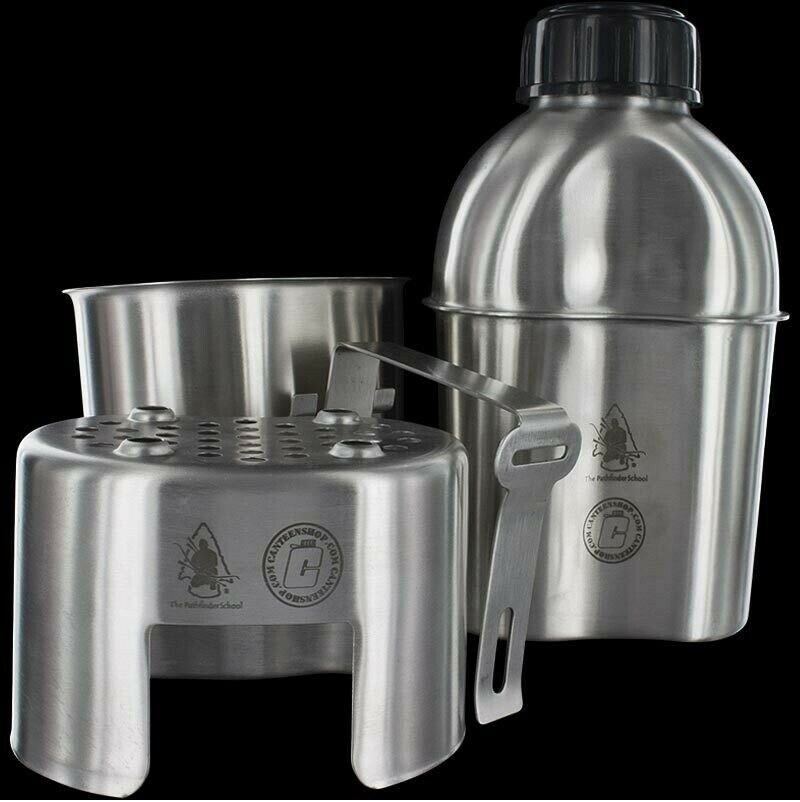 Pathfinder Canteen Cooking Set Steel Wide-Mouth Canteen Nesting Cup/Stove  Pouch 003