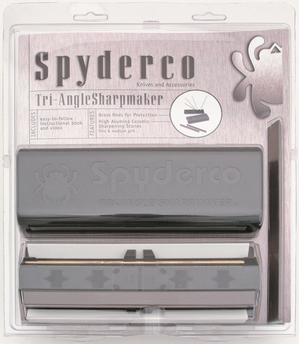 Spyderco Tri-Angle Sharpmaker with Safety Rods, Instructional DVD, Two  Premium Alumina Ceramic Stone Sets for Blade Repair and Professional-Grade