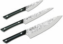 Kershaw Luna 3pc Set Kitchen Knives Hammered High Carbon Steel Blades Synthetic Handles AI0370 -Kershaw - Survivor Hand Precision Knives & Outdoor Gear Store