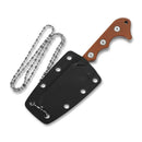 QSP Knife Neckmuk Neck Fixed Knife 2.88" D2 Tool Steel Blade Brown Linen Micarta Handle 125E -QSP Knife - Survivor Hand Precision Knives & Outdoor Gear Store