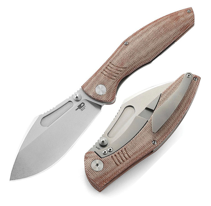 Bestech Knives Lockness Frame Folding Knife 4" Bohler M390 Steel Blade Natural Micarta Handle T2205E -Bestech Knives - Survivor Hand Precision Knives & Outdoor Gear Store