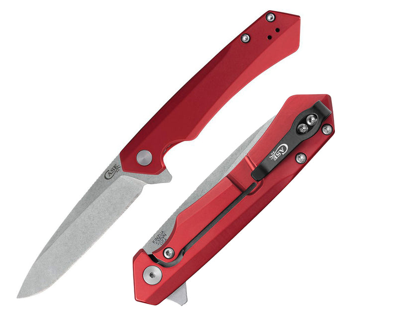 Case XX Kinzua EDC Framelock Folding Knife 3.75" S35VN Steel Spear Point Blade Red Anodized Aluminum Handle 64661 -Case Cutlery - Survivor Hand Precision Knives & Outdoor Gear Store