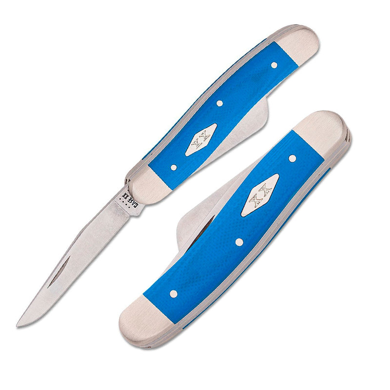 Case XX Md Stockman Pocket Knife Tru-Sharp Surgical Steel Clip / Sheepsfoot And Spey Blades Smooth Blue G10 Handle 16752 -Case Cutlery - Survivor Hand Precision Knives & Outdoor Gear Store