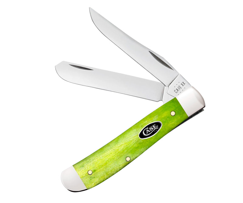 Case XX Mini Trapper Pocket Knife Tru-Sharp Surgical Steel Clip Point And Spey Blades Green Apple Smooth Bone Handle 53034 -Case Cutlery - Survivor Hand Precision Knives & Outdoor Gear Store