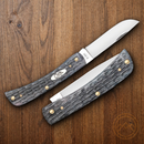 Case XX Sod Buster Jr Folding Knife Chrome Vanadium Carbon Steel Skinner Blade Pocket Worn Gray Crandall Jigged Bone Handle 58412