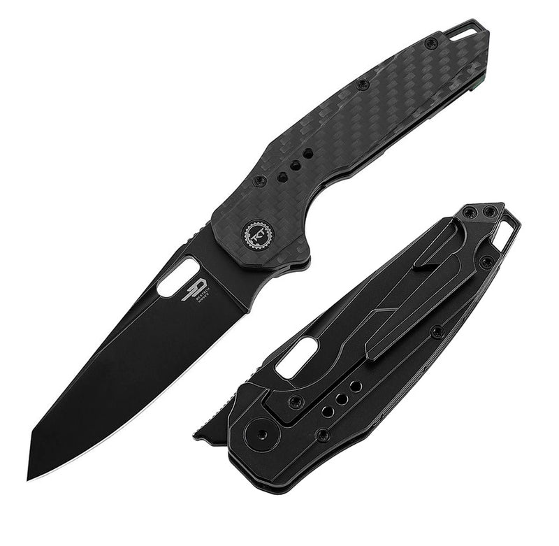 Bestech Knives Nyxie Framelock Folding Knife 3.38" S35VN Steel Blade Carbon Fiber / Black Titanium Back Handle T2209D -Bestech Knives - Survivor Hand Precision Knives & Outdoor Gear Store