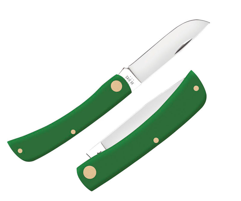 Case XX Sod Buster Jr Folding Knife Stainless Steel Skinner Blade Green Smooth Synthetic Handle 53395 -Case Cutlery - Survivor Hand Precision Knives & Outdoor Gear Store