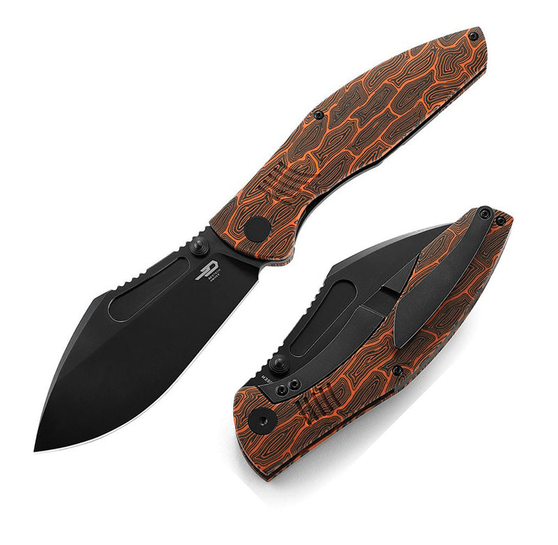 Bestech Knives Lockness Frame Folding Knife 4" Bohler M390 Steel Blade Black And Orange G10 Handle T2205C -Bestech Knives - Survivor Hand Precision Knives & Outdoor Gear Store