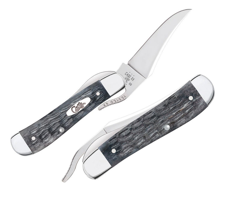 Case XX Russlock Folding Knife Carbon Steel Clip Blade Pocket Worn Crandall Gray Jigged Bone Handle 58420 -Case Cutlery - Survivor Hand Precision Knives & Outdoor Gear Store