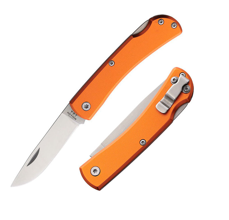 Bear & Son Small Farmhand Lockback Folding Knife 2.63" Stainless Steel Blade Orange Aluminum Handle 137LOR -Bear & Son - Survivor Hand Precision Knives & Outdoor Gear Store