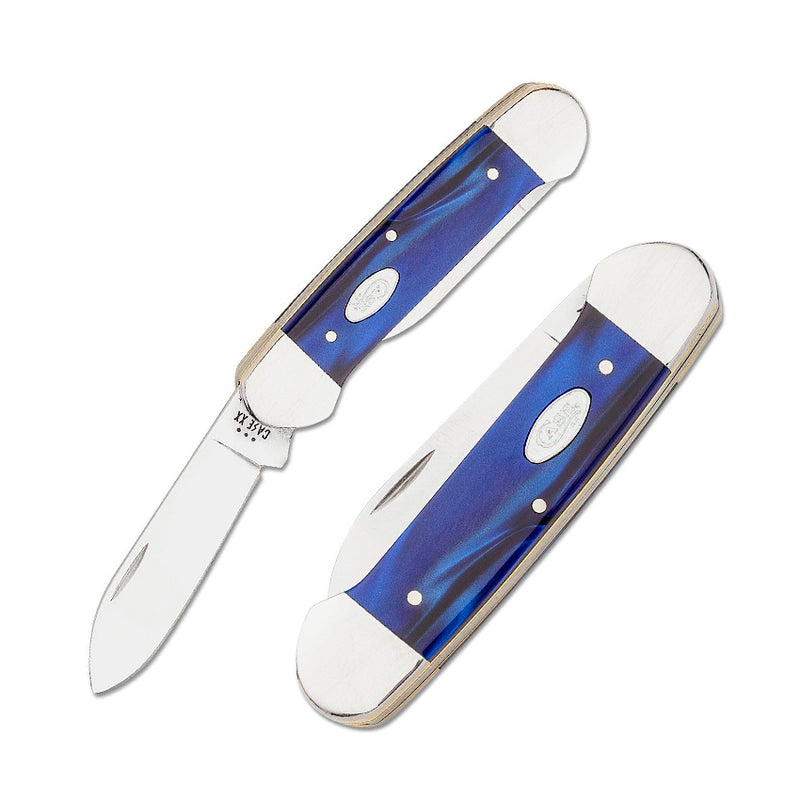 Case XX Canoe Pocket Knife Tru-Sharp Surgical Steel Blades Smooth Blue Pearl Kirinite Handle 23447 -Case Cutlery - Survivor Hand Precision Knives & Outdoor Gear Store