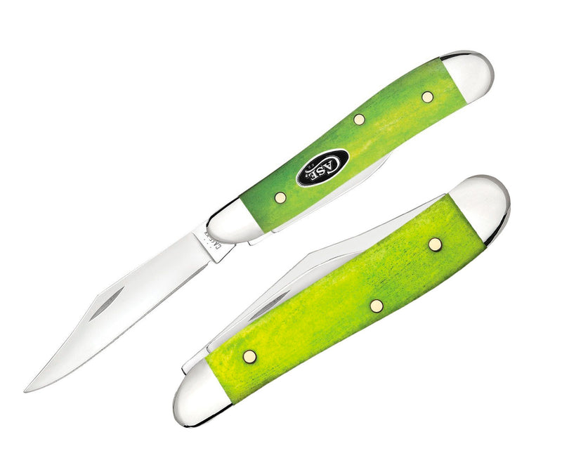 Case XX Peanut Pocket Knife Tru-Sharp Surgical Steel Clip And Pen Blades Green Apple Smooth Bone Handle 53033 -Case Cutlery - Survivor Hand Precision Knives & Outdoor Gear Store