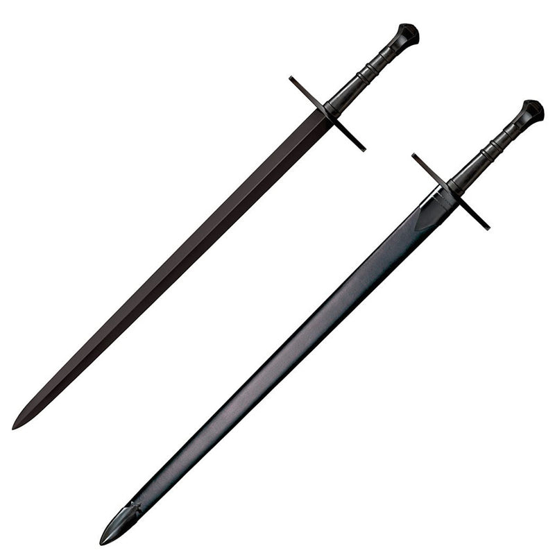 Cold Steel MAA Hand-And-A-Half Sword 33.5" 1055 Carbon Steel Blade Black Leather Handle 88HNHM -Cold Steel - Survivor Hand Precision Knives & Outdoor Gear Store