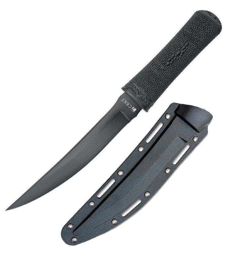 CRKT Hissatsu Fixed Knife 7.13" Black TiNi Coated 440A Steel Blade Rubber Handle 2907K -CRKT - Survivor Hand Precision Knives & Outdoor Gear Store