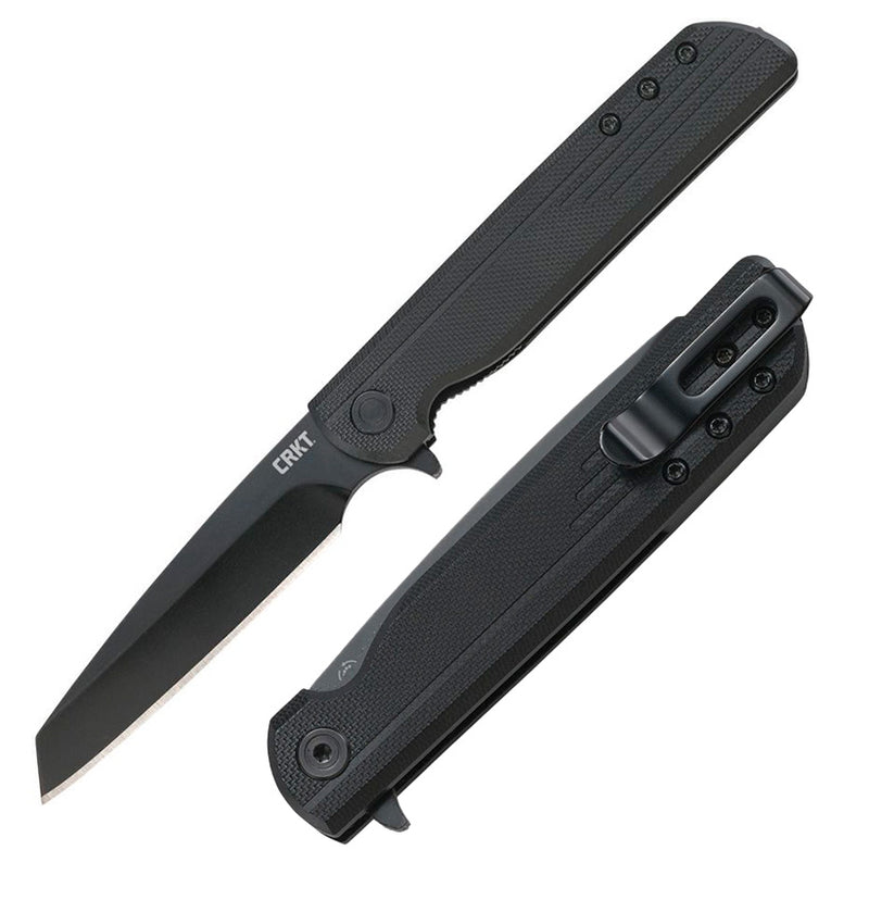 CRKT LCK+ Linerlock Folding Knife 3.25" Black Oxide Coated 8Cr13MoV Steel Extended Tang Blade GRN Handle 3802K -CRKT - Survivor Hand Precision Knives & Outdoor Gear Store