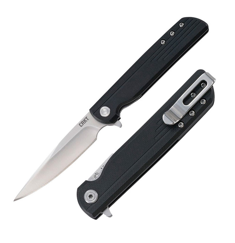 CRKT LCK+ Linerlock Folding Knife 3.25" 8Cr13MoV Steel Extended Tang Blade Black GRN Handle 3801 -CRKT - Survivor Hand Precision Knives & Outdoor Gear Store