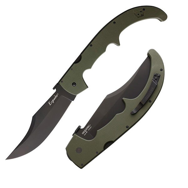 Cold Steel XL Espada Lockback Folding Knife 7.5" AUS-10A Steel Blade OD Green G10 Handle 62MGCODBK -Cold Steel - Survivor Hand Precision Knives & Outdoor Gear Store