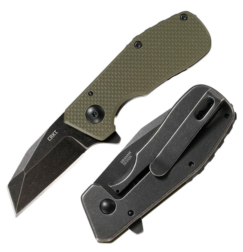 CRKT Razelcliffe Compact Framelock Folding Knife 2.13" 8Cr13MoV Steel Extended Tang Blade OD Green G10 / Black Stainless Steel Back Handle 4021OD -CRKT - Survivor Hand Precision Knives & Outdoor Gear Store