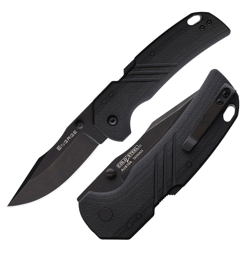 Cold Steel Engage Atlas Lock Folding Knife 3" AUS-10A Steel Clip Point Blade Black GFN Handle FL30DPLC10B -Cold Steel - Survivor Hand Precision Knives & Outdoor Gear Store