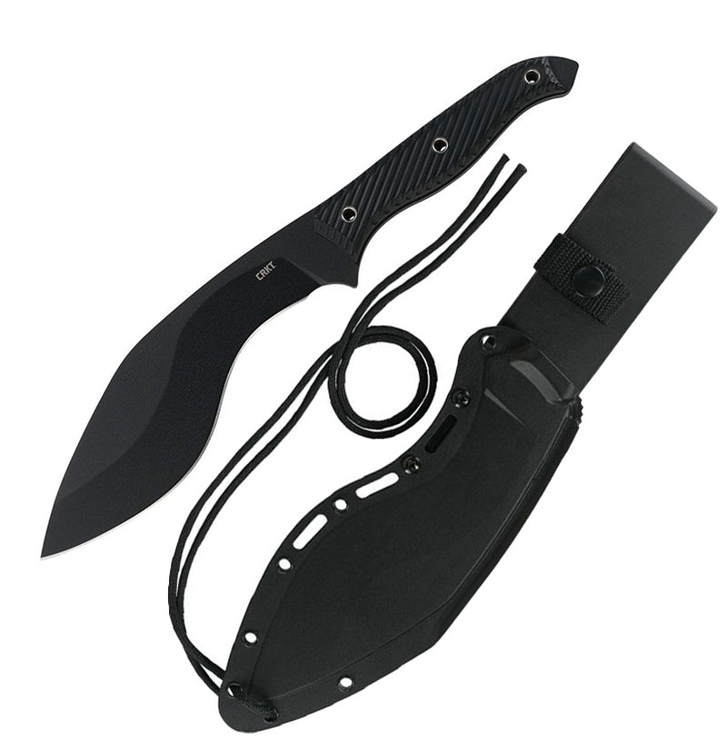 CRKT Clever Girl Kukri Fixed Knife 7.75" Black Powder Coated SK5 Carbon Steel Full / Extended Tang Kukri Blade G10 Handle 2710 -CRKT - Survivor Hand Precision Knives & Outdoor Gear Store