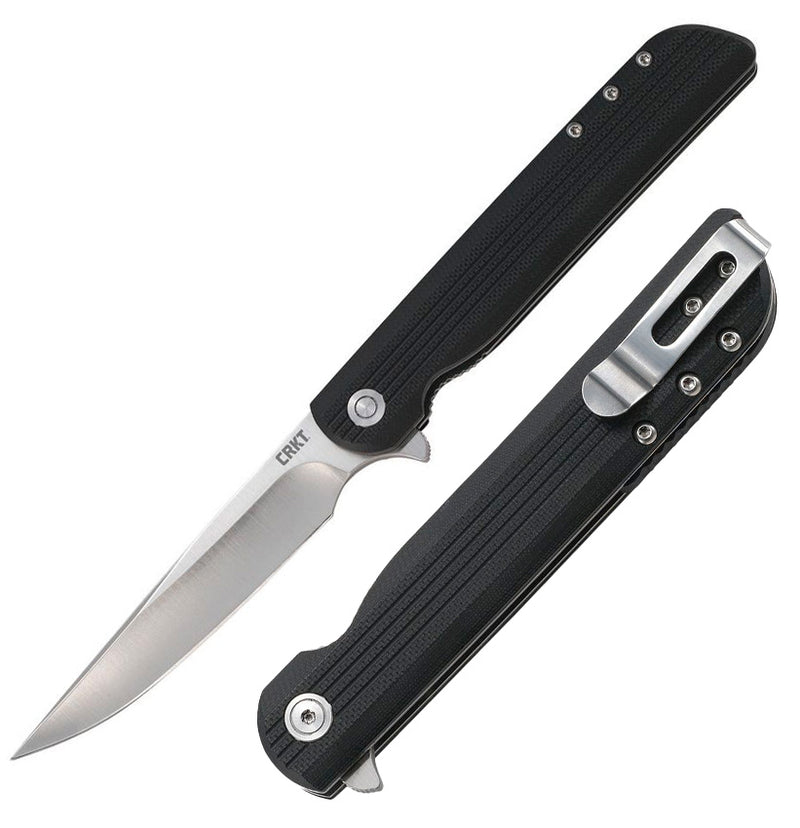 CRKT Large LCK+ Linerlock Folding Knife 3.63" 8Cr13MoV Steel Extended Tang Blade Black GRN Handle 3810 -CRKT - Survivor Hand Precision Knives & Outdoor Gear Store