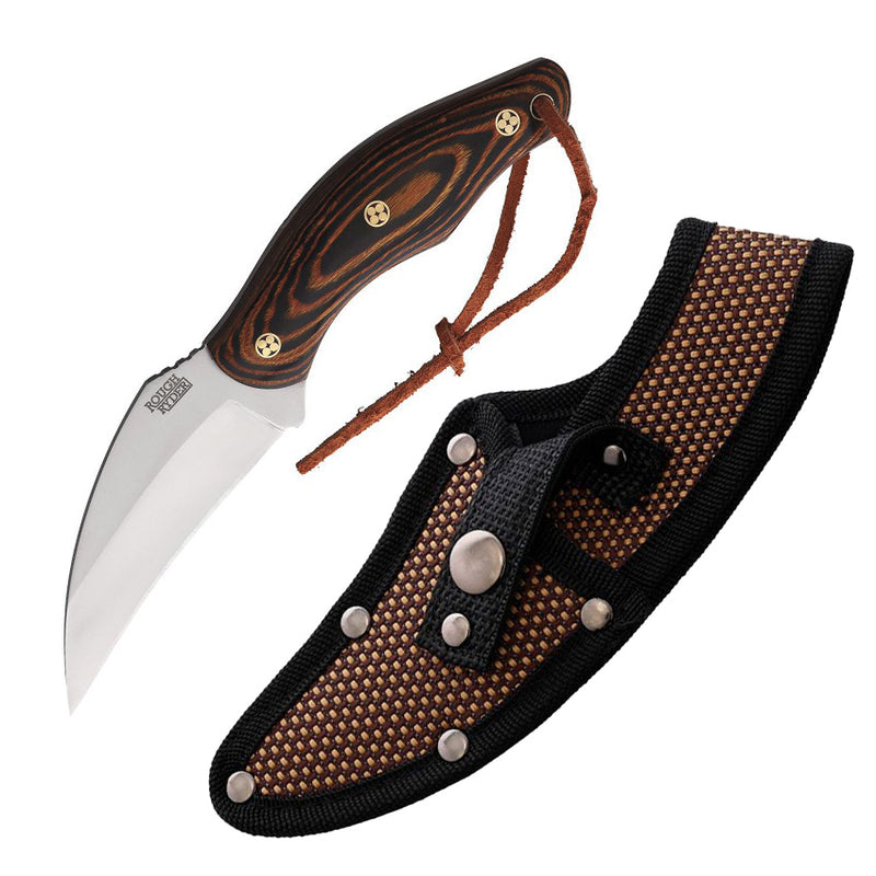 Rough Ryder Fixed Knife 3.5" Stainless Steel Full Tang Blade Black And Brown Pakkawood Handle 2584 -Rough Ryder - Survivor Hand Precision Knives & Outdoor Gear Store