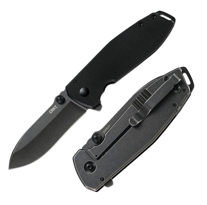 CRKT Squid XM Framelock A/O Folding Knife 3" D2 Tool Steel Extended Tang Blade Black G10 / Stainless Steel Back Handle 2495K -CRKT - Survivor Hand Precision Knives & Outdoor Gear Store