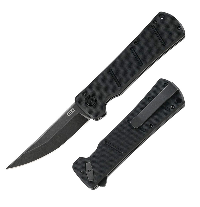 CRKT Inazuma No Ken Deadbolt A/O Folding Knife 3.63" D2 Tool Steel Blade Black G10 Handle 2908 -CRKT - Survivor Hand Precision Knives & Outdoor Gear Store
