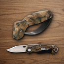AccuSharp Wheel Lock/Sharpener Combo Folding Knife 2.5" Stainless Blade Camo Aluminum