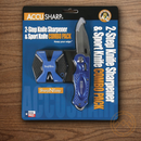 AccuSharp SharpNEasy Folding Knife w/Sharpener 2.5" Stainless Blade Blue Aluminum Handle