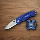 AccuSharp SharpNEasy Folding Knife w/Sharpener 2.5" Stainless Blade Blue Aluminum Handle