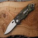 AccuSharp Wheel Lock Folding Knife 2.5" Stainless Steel Blade Camo Aluminum Handle