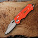AccuSharp Wheel Lock Folding Knife 2.5" Stainless Steel Blade Orange Aluminum Handle