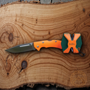 AccuSharp SharpNEasy Lockback Combo Folding Knife 3.25" Stainless Steel Blade Orange G10 handle