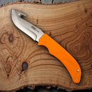 AccuSharp Guthook Fixed-Blade Knife 3.75" Stainless Steel Blade Orange Rubber Handle