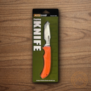 AccuSharp Caping Fixed-Blade Knife 3.5" 420 Stainless Steel Blade Orange Rubber Handle