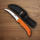 AccuSharp AccuZip Skinning Fixed Knife 4.25" 420 Steel Blade Non-Slip Rubber Grip In Blaze Orange Handle