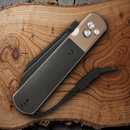 Artisan Holm Folding Knife 3.13" PVD AR-RPM9 Steel Blade Rose Gold/Wood Handle