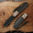 Artisan Holm Folding Knife 3.13" PVD AR-RPM9 Steel Blade Rose Gold/Wood Handle