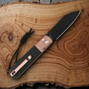 Artisan Holm Folding Knife 3.13" PVD AR-RPM9 Steel Blade Rose Gold/Wood Handle